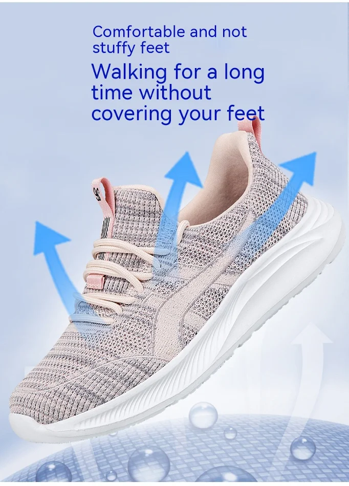 Stare buty do chodzenia w podróży Fly-knit sneakers, miękka podeszwa antypoślizgowa, idealne na długie wędrówki i komfort.