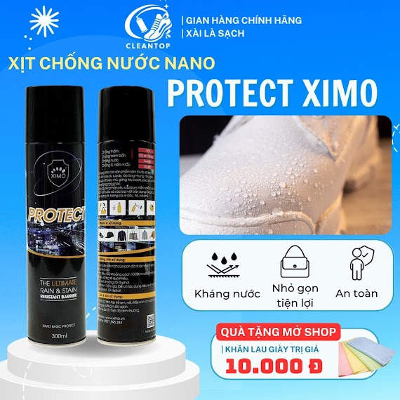 Xịt Chống Thấm Nước Ximo Protect Chống Nước, Chống Bẩn Giày Khi Đi Mưa Cleantop