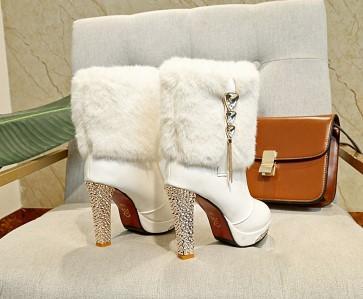 Title 11, Womens Thick Heel Round Toe Short Tube Martin ...