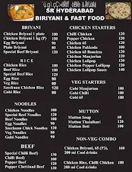 Sr Hyderabad Briyani menu 1