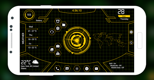 Hitech Futuristic Launcher 2020- Landscape Mode