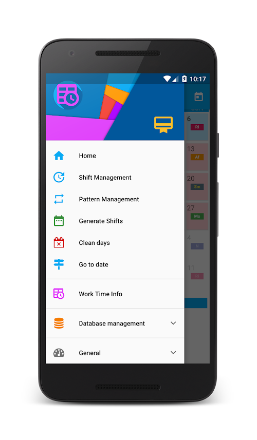 Android application hiShift - shift work tracker screenshort