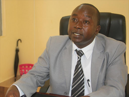 Kitui county government head of PR and communications Munyasya Musya addressing the media in his office early this year. Photo by Musembi Nzengu