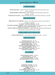 August Cafe menu 2