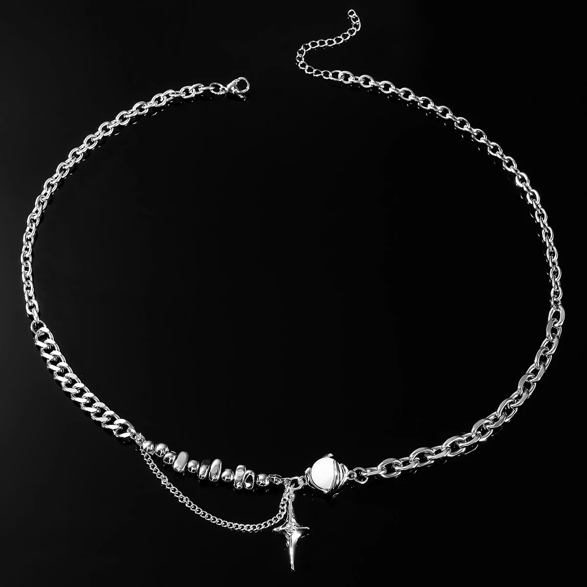 Title 3, Titanium Stalen Kruis Ketting voor Heren en Dam...