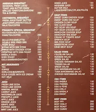 Hotel Prasanth menu 1