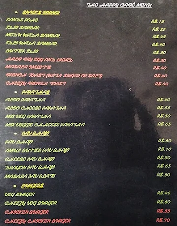 The Happy Cafe menu 