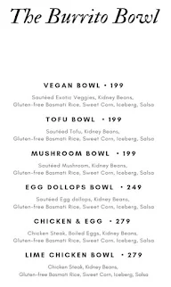 The Burrito Bowl menu 1