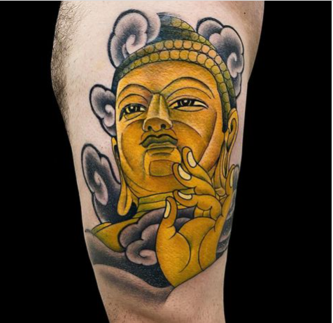 Yellow Buddha Tattoo