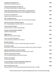 Skyloft - Feathers, A Radha Hotel menu 2