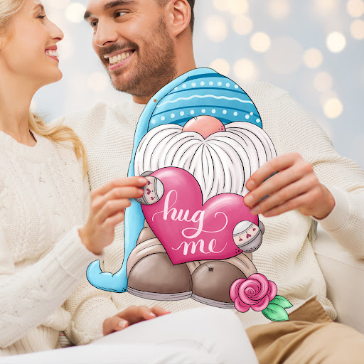 Title 3, Valentines Day Cartoon Dwarf Hanging Window Do...