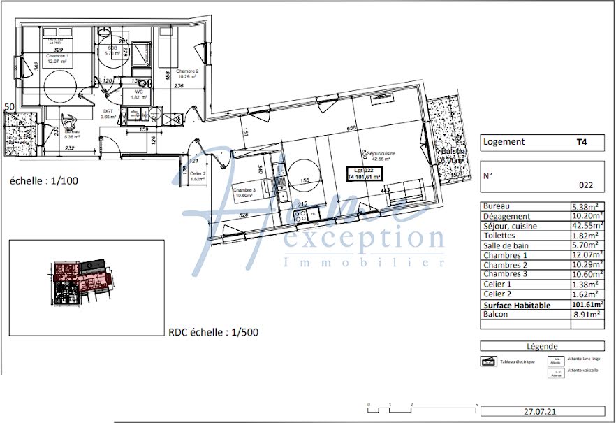 Vente appartement 4 pièces 101.61 m² à Neuville-en-Ferrain (59960), 381 260 €