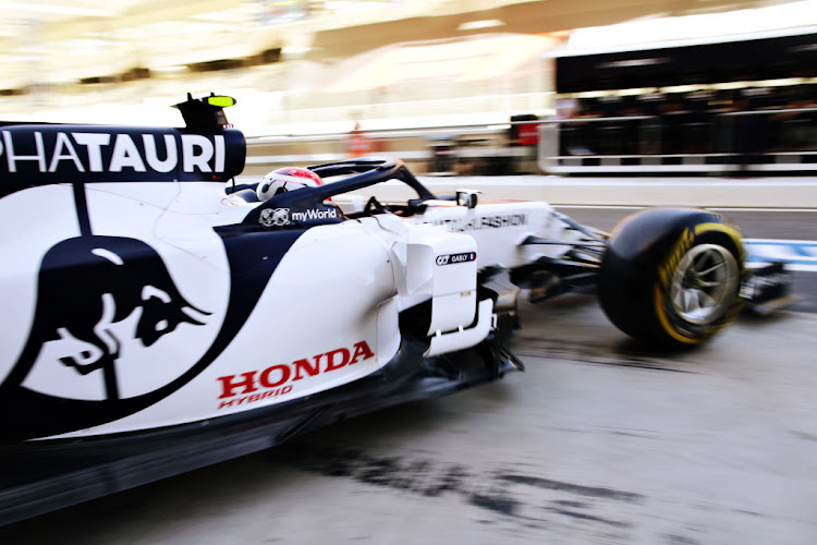 Pierre Gasly of France driving the (10) Scuderia AlphaTauri AT01 Honda leaves the garage during practice before the F1 Grand Prix of Abu Dhabi at Yas Marina Circuit on December 11 2020 in Abu Dhabi, United Arab Emirates.