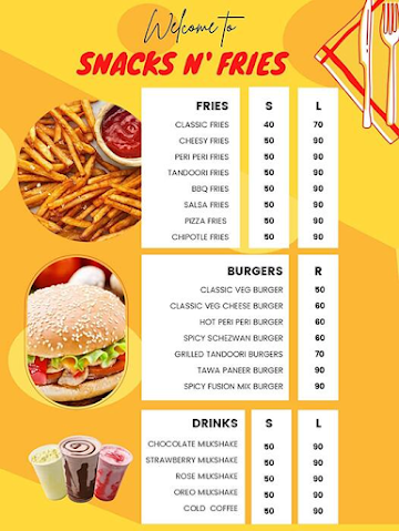 Snacks N Fries menu 