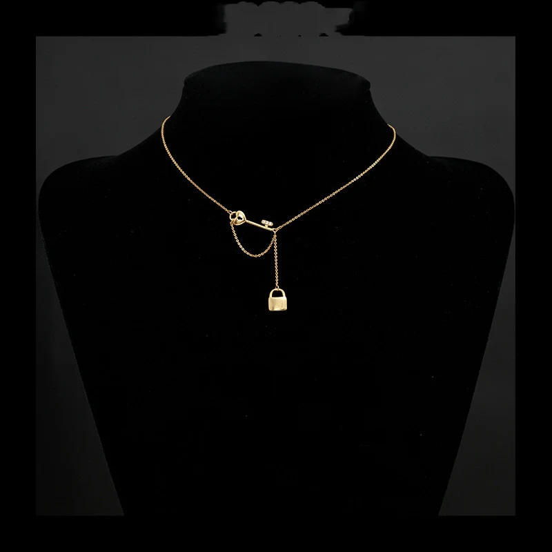 Kleine slot hanger ketting voor dames, clavicula ketting, Dongdaemun Cold Wind sieraden, een subtiele en modieuze accessoire.