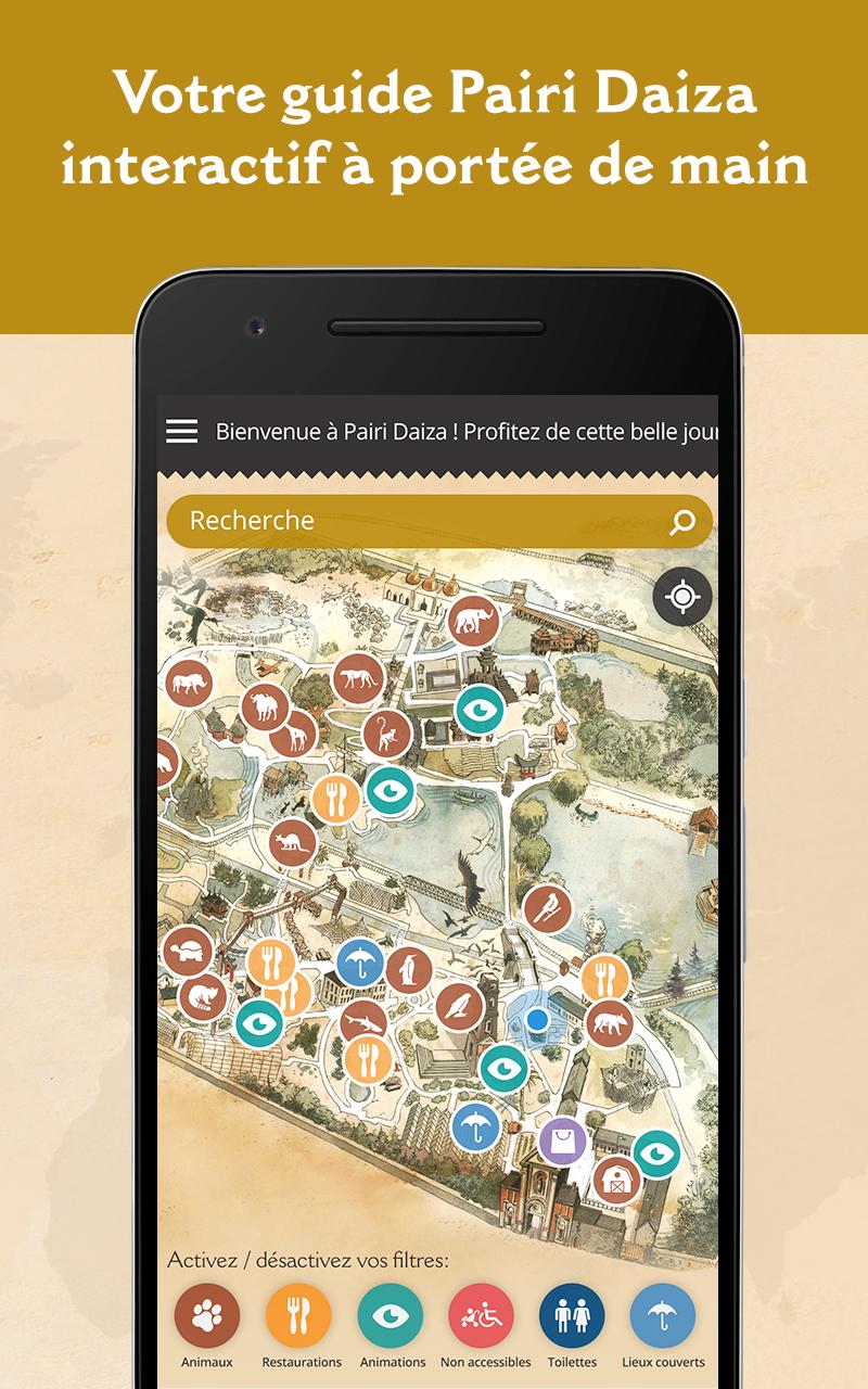 Android application Pairi Daiza screenshort