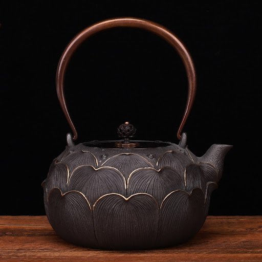 Title 4, Pot Original Uncoated Iron Gilding Tea Set with...