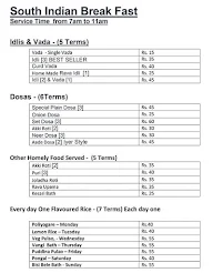 Brahmin Homely Food menu 3