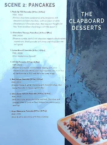TCD- The Clapboard Desserts menu 