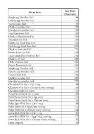 Cvs Sripada Mess menu 2