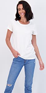 Ladies Cotton Scoop Neck Tee