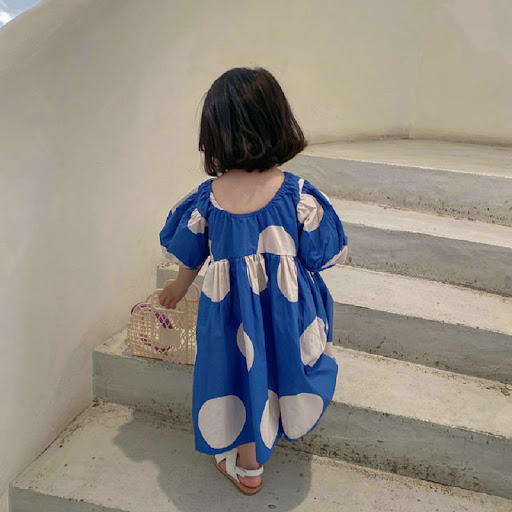 Title 3, Girls Skirt Dress with Big Polka Dots and Puff...