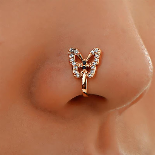 Title 3, Personalized U-Shaped Diamond-Studded Butterfly...