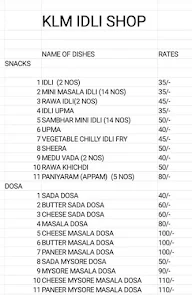 Klm Idli Shop menu 2