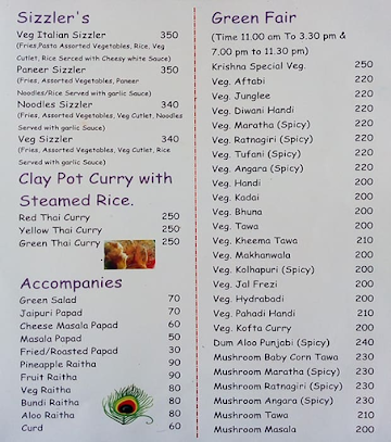 Krishna Family Restaurant menu 