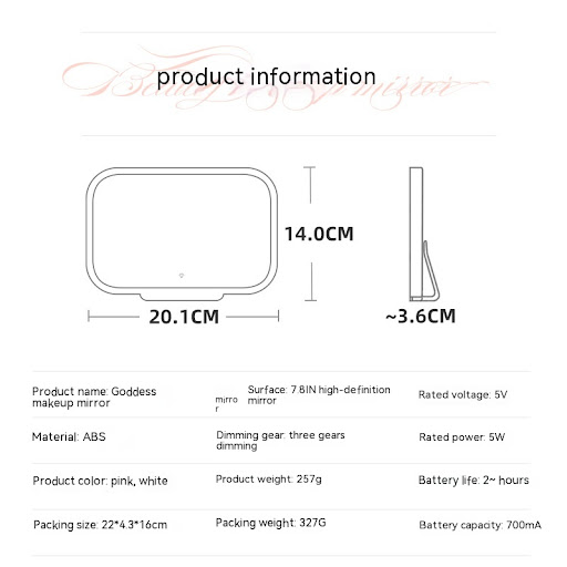Title 5, Car makeup mirror with LED lights