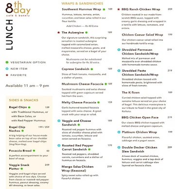 8Th Day Cafe & Bakery menu 