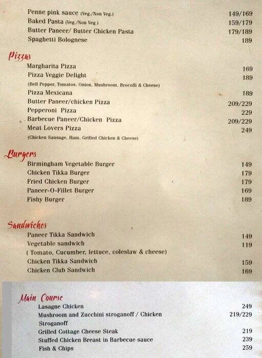 Tin Town Cafe menu 