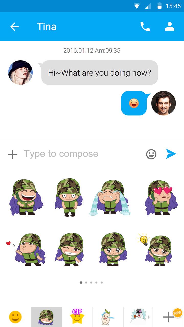 (FREE) GOSMS ARMY GIRL STICKER Screen 3