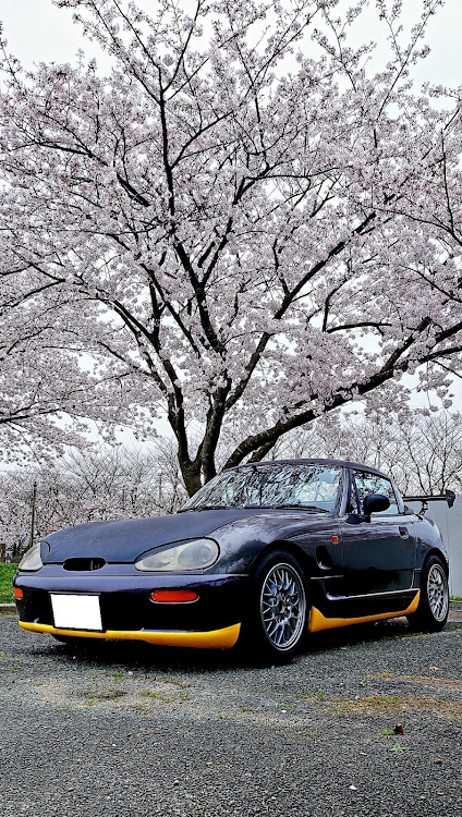 カプチーノの撮影・桜・桜コラボ・縦向きアングルに関するカスタム事例の投稿画像1枚目