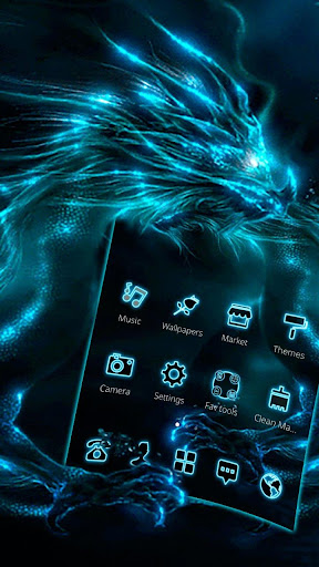 Blue Neon Spirit Dragon Theme