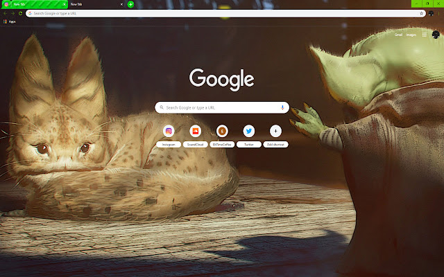 Little Baby Yoda and Fox | Star Wars 2020 chrome extension