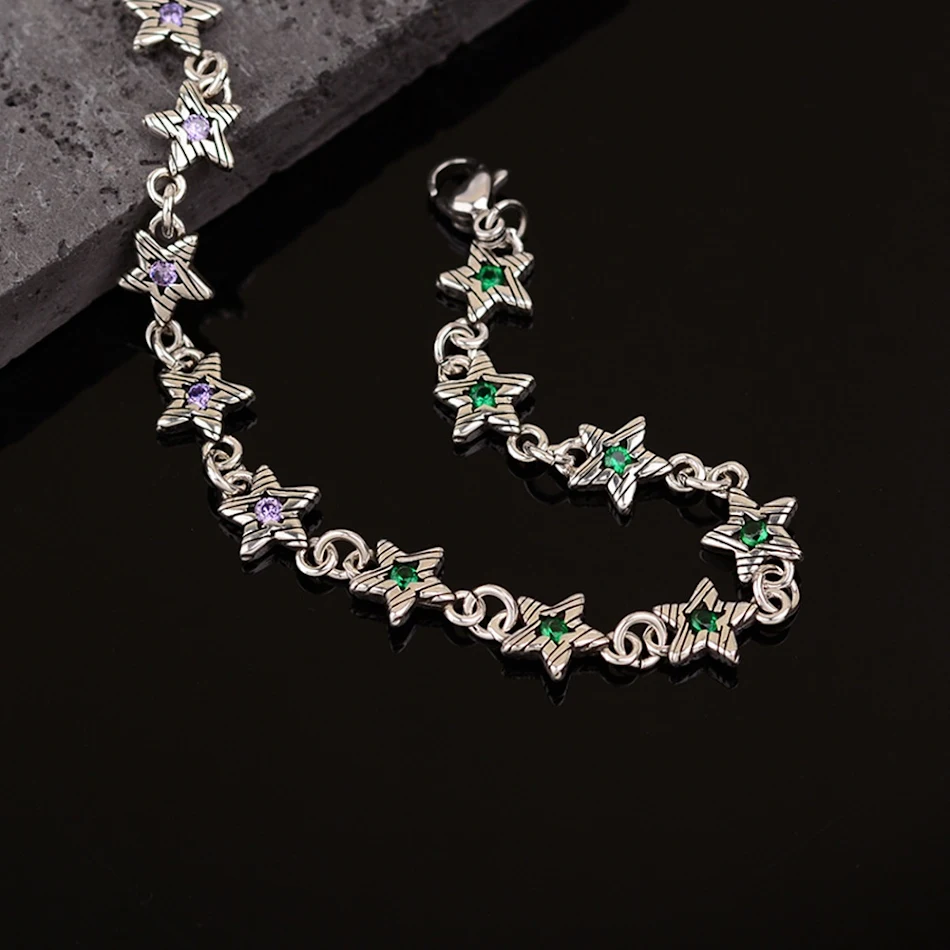 Bracelet XINGX en zircon coloré pour femme, mode et intérêt spécial. Un bijou élégant qui rehausse votre style avec des couleurs vives et un design unique.