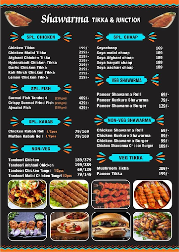 Shawarma Tikka & Juction menu 