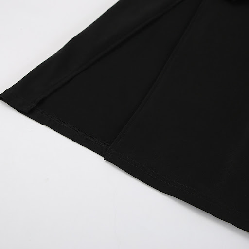 Title 9, Sexy Black Sleeveless Square Collar Split Dress