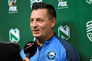 Richards Bay coach Vasili Manousakis during the Nedbank Cup last 32 match against Mamelodi Sundowns at Loftus Versfeld Stadium on February 7.