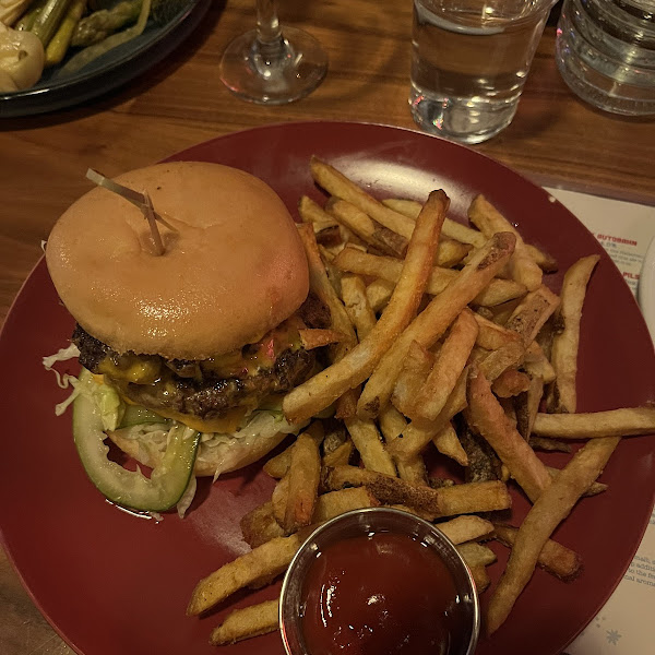 Gluten free burger and fries