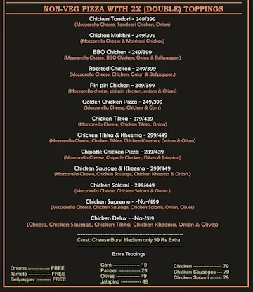 The Pizza Place menu 