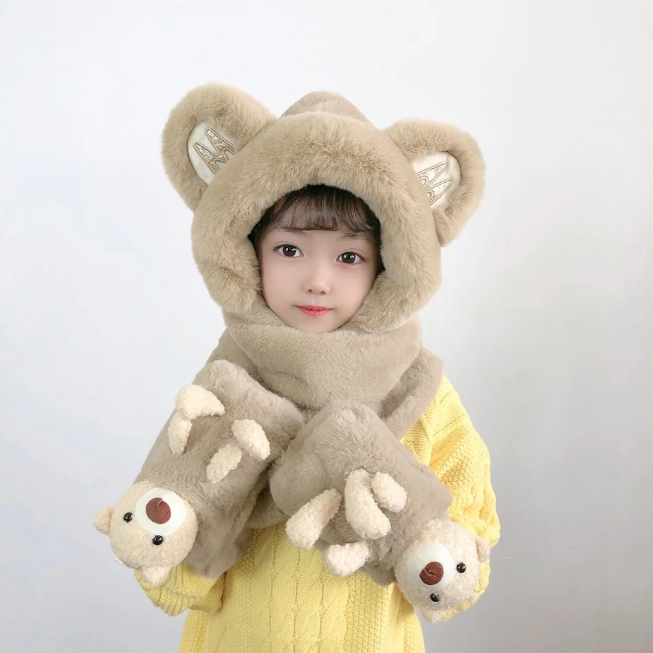 Gorro para niños Bufanda Guantes Gorro de una sola pieza