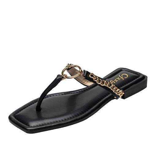 Title 6, Fashion Chain Round Buckle Flip Flops for Women...