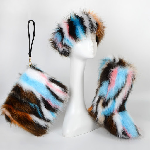 Title 18, Velvet Padded Plus Size Imitation Fox Fur Fur W...
