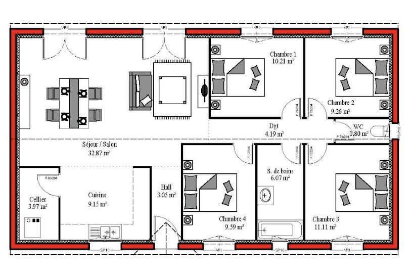  Vente Terrain + Maison - Terrain : 713m² - Maison : 90m² à Haut-Mauco (40280) 