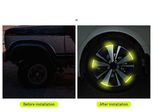 Title 5, 20 Pcs Car Wheel Hub Reflective Sticker Tire Wa...