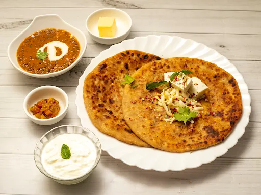 2 Paratha With Dahi Makhan