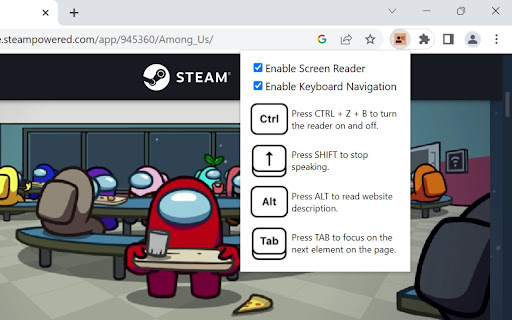 Screen Reader with On-Off Button