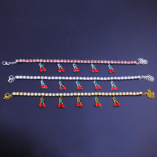 Title 3, European And American Rhinestone Cherry Pendant...